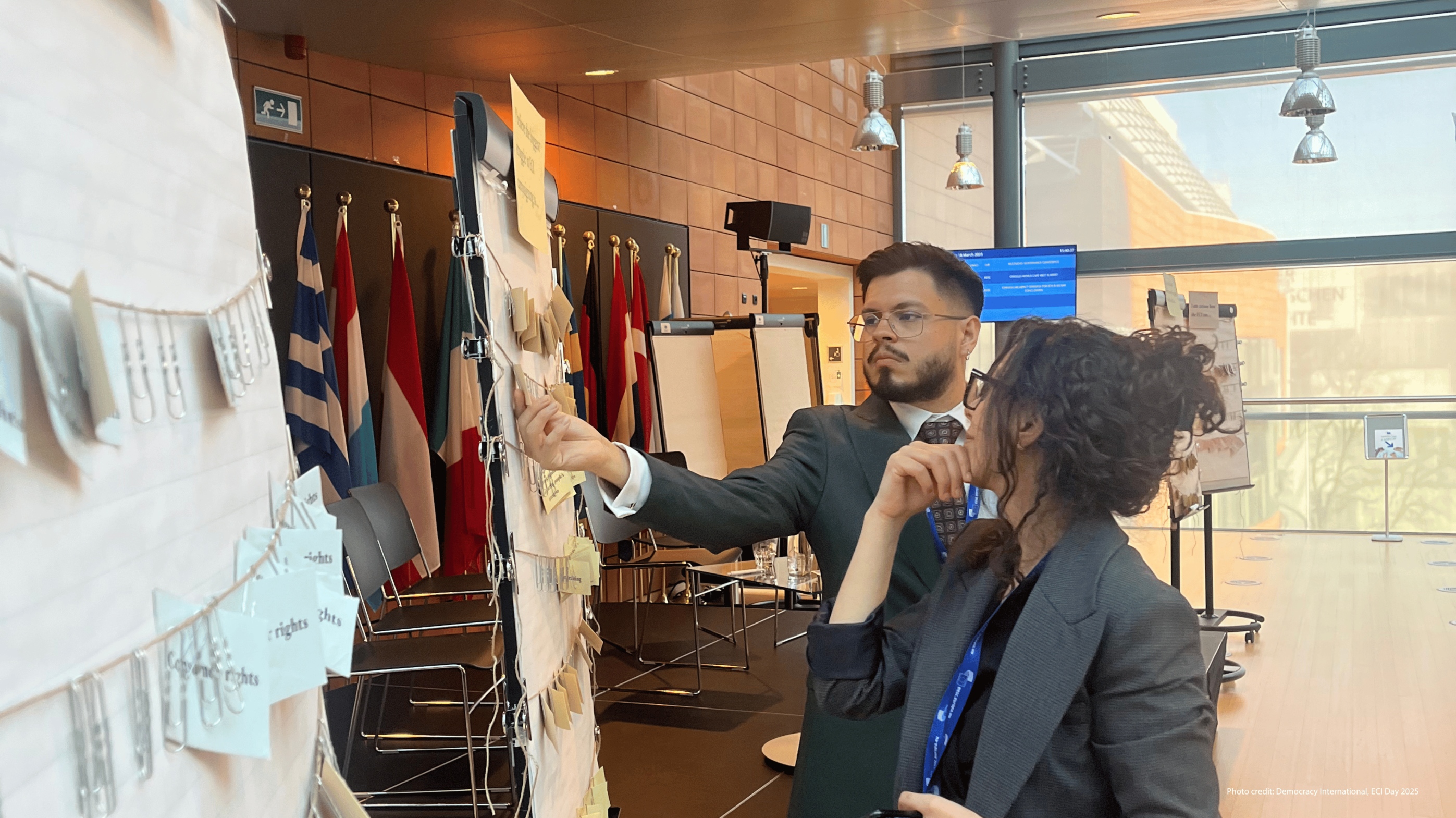 Image by Democracy International, workshop participants discussing the topics